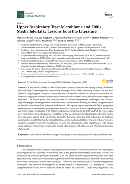 Upper Respiratory Tract Microbiome and Otitis Media Intertalk: Lessons from the Literature