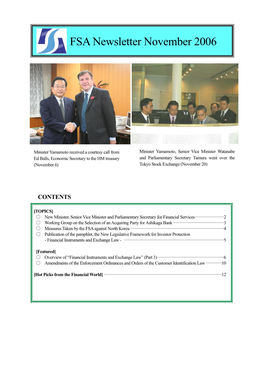 FSA Newsletter November 2006