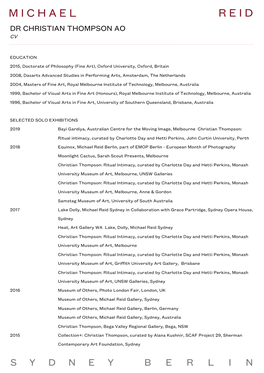 Dr Christian Thompson Ao Cv
