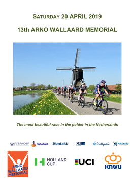 SATURDAY 20 APRIL 2019 13Th ARNO WALLAARD MEMORIAL