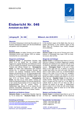 Eisbericht Nr. 046 Amtsblatt Des BSH