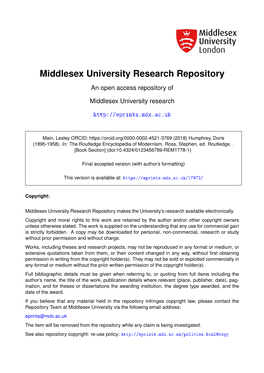 Middlesex University Research Repository an Open Access Repository Of