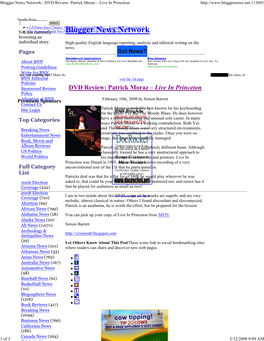 Blogger News Network / DVD Review: Patrick Moraz – Live in Pr