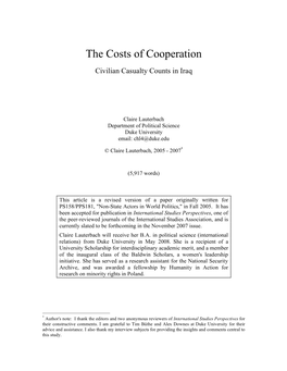 The Costs of Cooperation