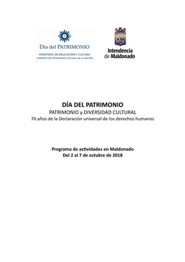DÍA DEL PATRIMONIO PATRIMONIO Y DIVERSIDAD CULTURAL 70 Años De La Declaración Universal De Los Derechos Humanos