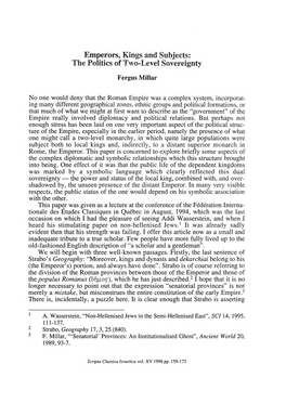 Emperors, Kings and Subjects: the Politics of Two-Level Sovereignty