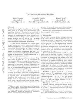 Arxiv:2107.10454V1 [Cs.DS] 22 Jul 2021 Objective Is to ﬁnd a Route That Is (Approximately) Positive Integer Z