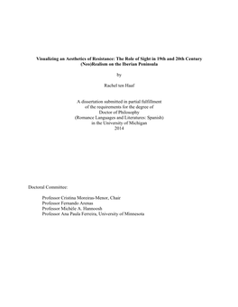 The Role of Sight in 19Th and 20Th Century (Neo)Realism on the Iberian Peninsula