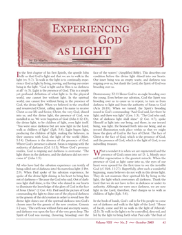 Experiencing God As Light