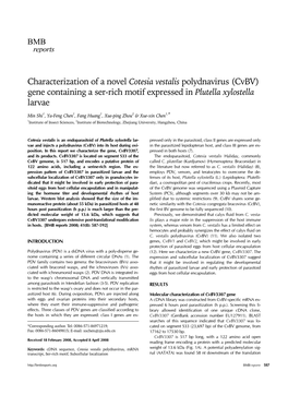 Characterization of a Novel Cotesia Vestalis Polydnavirus (Cvbv) Gene Containing a Ser-Rich Motif Expressed in Plutella Xylostella Larvae