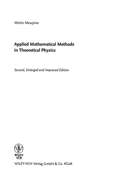 Applied Mathematical Methods in Theoretical Physics