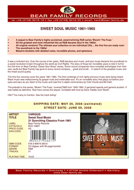 Sweet Soul Music 1961-1965