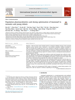 Population Pharmacokinetics and Dosing Optimization of Latamoxef in Neonates and Young Infants