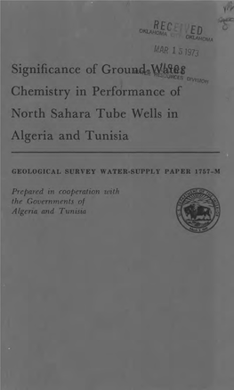 Significance of Chemistry in Performance of North Sahara Tube Wells in Algeria and Tunisia