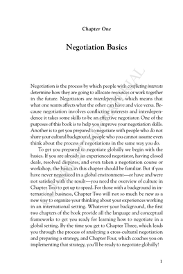 Negotiation Basics