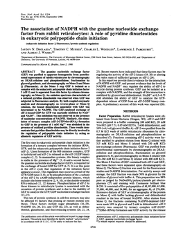 The Association of NADPH with the Guanine Nucleotide