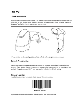 Quick Setup Guide Barcode Programming Firmware Version