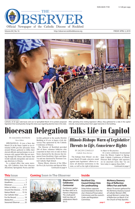 Diocesan Delegation Talks Life in Capitol by Amanda Hudson Leville) Gathered in the Nearby Howlett News Editor Building at 10 A.M