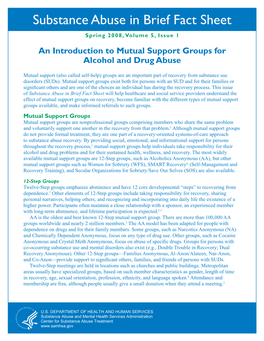 An Introduction to Mutual Support Groups for Alcohol and Drug Abuse