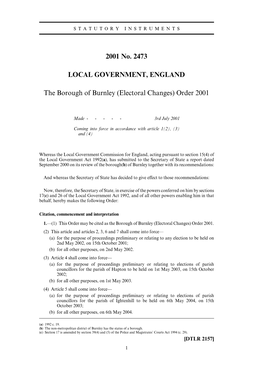 Electoral Changes) Order 2001