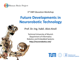 Future Developments in Neurorobotic Technology