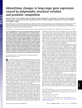 Adventitious Changes in Long-Range Gene Expression Caused by Polymorphic Structural Variation and Promoter Competition