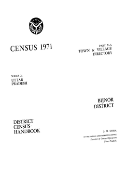 District Census Handbook, Bijnor, Part X-A, Series-21, Uttar Pradesh