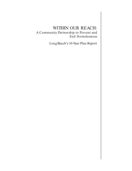 WITHIN OUR REACH: a Community Partnership to Prevent and End Homelessness