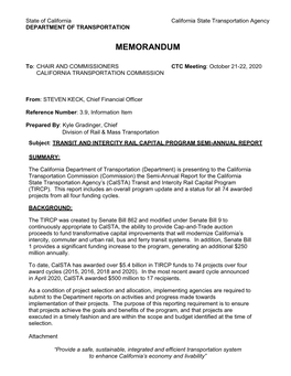 97 Transit and Intercity Rail Capital Program Semi-Annual