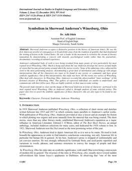 Symbolism in Sherwood Anderson's Winesburg, Ohio