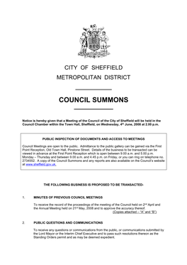 Council Summons ______