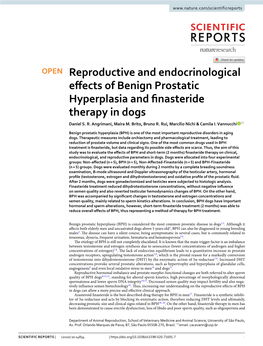 Reproductive and Endocrinological Effects of Benign Prostatic