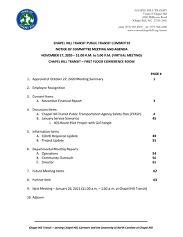 Minutes of a Regular Meeting of the Public Transit