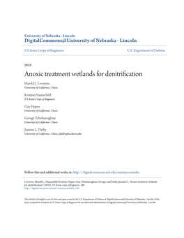 Anoxic Treatment Wetlands for Denitrification Harold L