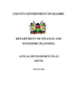 County Government of Kiambu Department of Finance And