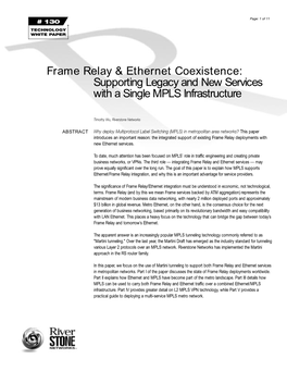 Frame Relay & Ethernet