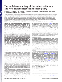 The Evolutionary History of the Extinct Ratite Moa and New Zealand Neogene Paleogeography