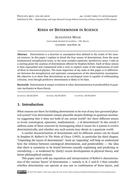 Kinds of Determinism in Science 505