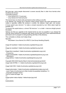 Not Long Ago, Some People Discovered a Severe Security Flaw in Older Linux Kernels When Handling Core Dumps. Vulnerable Systems