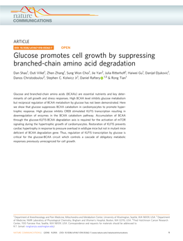 Glucose Promotes Cell Growth by Suppressing Branched-Chain Amino Acid Degradation