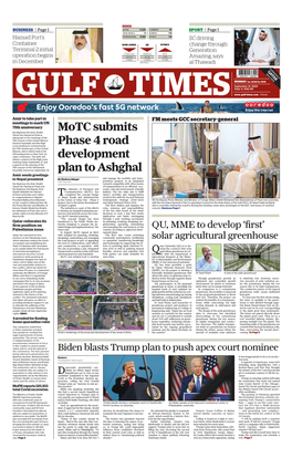 Motc Submits Phase 4 Road Development Plan to Ashghal