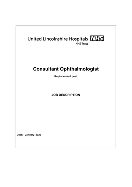 Consultant Ophthalmologist