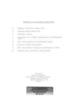 Coronado 15 Ii Rigging Instructions