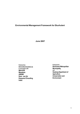 Environmental Managment Framework