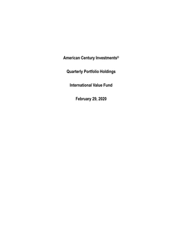 American Century Investments® Quarterly Portfolio Holdings