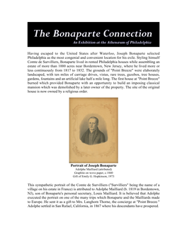 Having Escaped to the United States After Waterloo, Joseph Bonaparte Selected Philadelphia As the Most Congenial and Convenient Location for His Exile