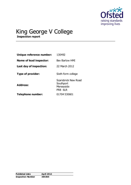 King George V College Inspection Report