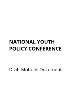 National Youth Policy Conference