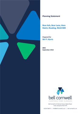 Planning Statement Bear Ash, Bear Lane, Hare Hatch, Reading, RG10 9XR