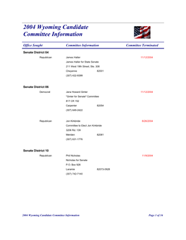 Candidate Campaign Committees